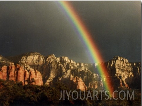 Rainbow over Crimson Cliffs, Sedona, Arizona, USA