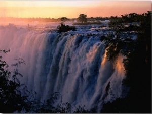 Victoria Falls at Sunset from Zambia, Victoria Falls, Zambia