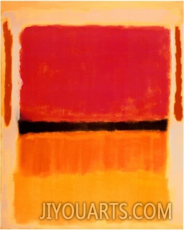 Untitled (Violet, Black, Orange, Yellow on White and Red), 1949