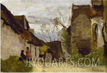 Village Street in Normandy, 1865