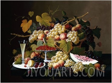 Still Life with Fruit and Champagne