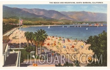 Beach and Mountains, Santa Barbara, California