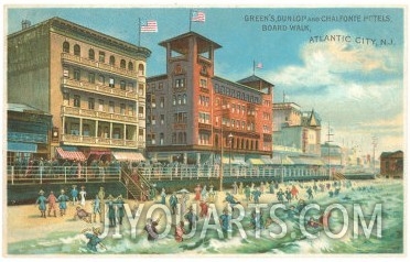 Hotels on Boardwalk, Atlantic City, New Jersey