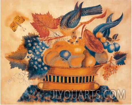 Basket Bird and Fruit