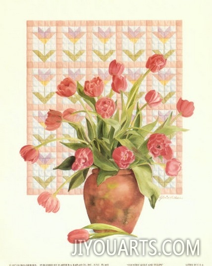 Country Quilt & Tulips