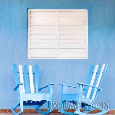 Traditional Rocking Chairs in Vinales, Cuba, Caribbean