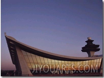 A Twilight View of Dulles International Airport Near Washington, D.C.