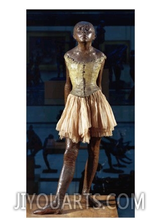 Little Dancer Aged Fourteen, 1880 1881, Bronze with Muslin Skirt and Satin Hair Ribbon