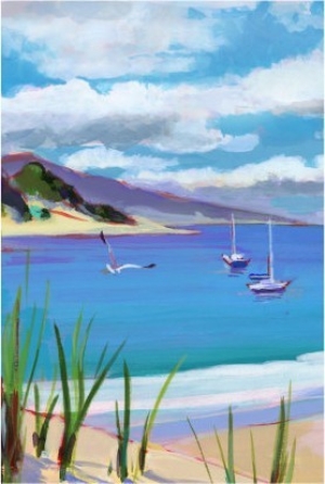 Coastal Scene with Boats