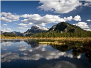 Mount Rundle and Sulphur Mountain, in Banff National Park, Alberta, Canada