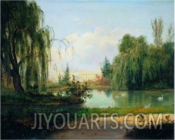 The Ducal Park of Colorno with a View of the Pond