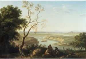 Landscape with Figures above a River Valley