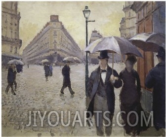 Paris Street in Rainy Weather