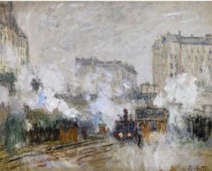 Streetside of the Gare St. Lazare, Seen Towards the Tunnel of Batignolles, 1877