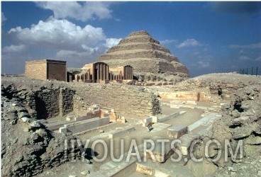 Complex of Djoser Including the Step Pyramid and Entrance to the Enclosure, Egyptian, Old Kingdom