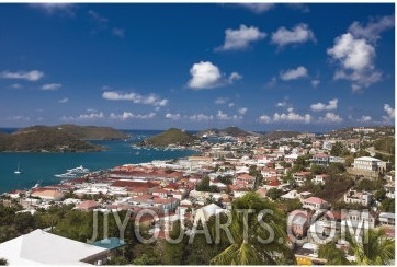 Aerial View of Charlotte Amalie St Thomas USVI