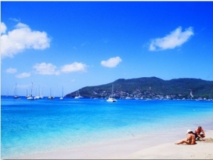 Couple Enjoying Princess Margaret Beach in Bequia, Grenadines