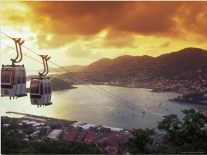 Overview of Town and Harbor, Charlotte Amalie, St. Thomas, Caribbean