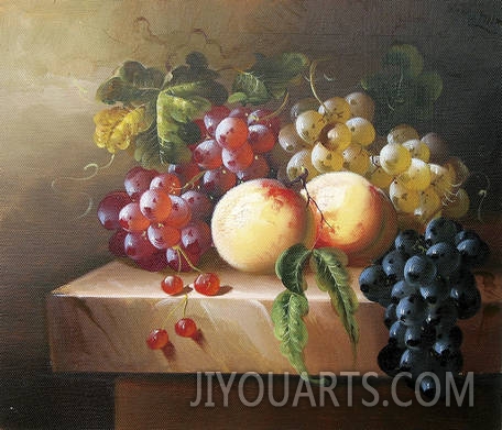 still life with grapes and peaches1