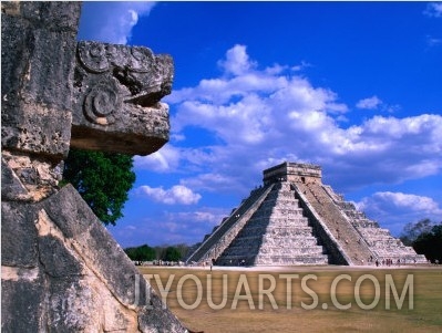 The Castle (El Castillo), Also Known as the Pyramid of Kukulcan at Chichen Itza, Mexico