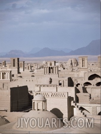 Rooftops and Wind Towers, Yazd, Iran, Middle East