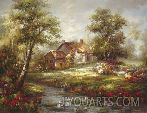 Landscape Oil Painting,Villages oil paintings0007