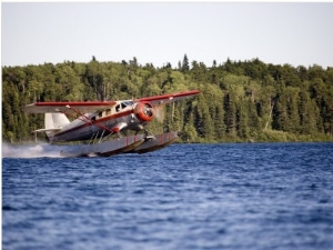 Norseman Float Plane Takes Off, Red Lake, Northern Ontario, Canada