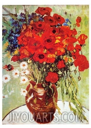 Vase with Daisies and Poppies