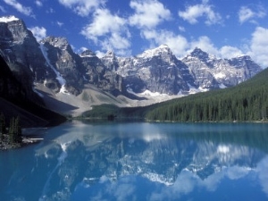 Moraine Lake in the Valley of Ten Peaks, Canada