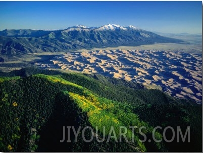 Wind Shaped Dunes Beneath the Sangre De Cristo Mountains, Great Sand Dunes National Monument