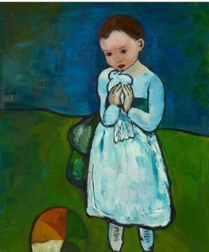 Child Holding a Dove