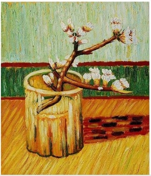 Blossoming Almond Branch in a Glass