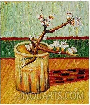 Blossoming Almond Branch in a Glass