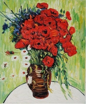 Vase with Daisies and Poppies