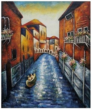 Venetian Canal with Gondola