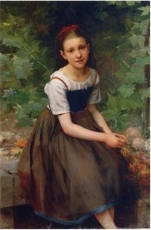 Young Girl with Flowers