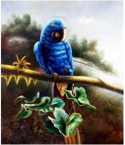 A Blue Parrot Standing on a Branch