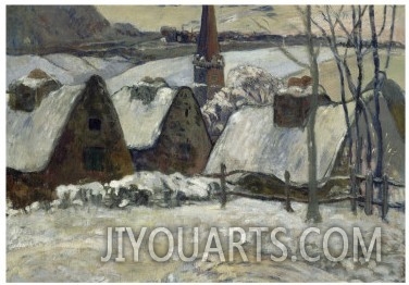 Breton village under snow