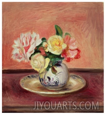 Painting on canvas,flowers oil painting,Vase of Flowers I,Pierre Auguste Renoir painting