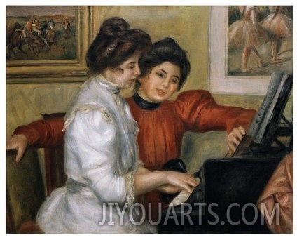 Yvonne and Christine Lerolle at the Piano