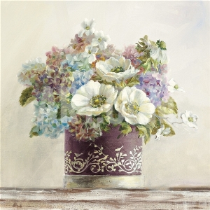 Anemones in Aubergine Hatbox