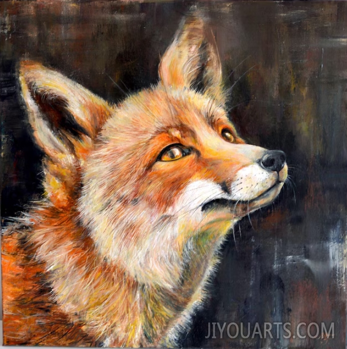 Fox Oil Painting Original, Fox Artwork, Fox Portrait