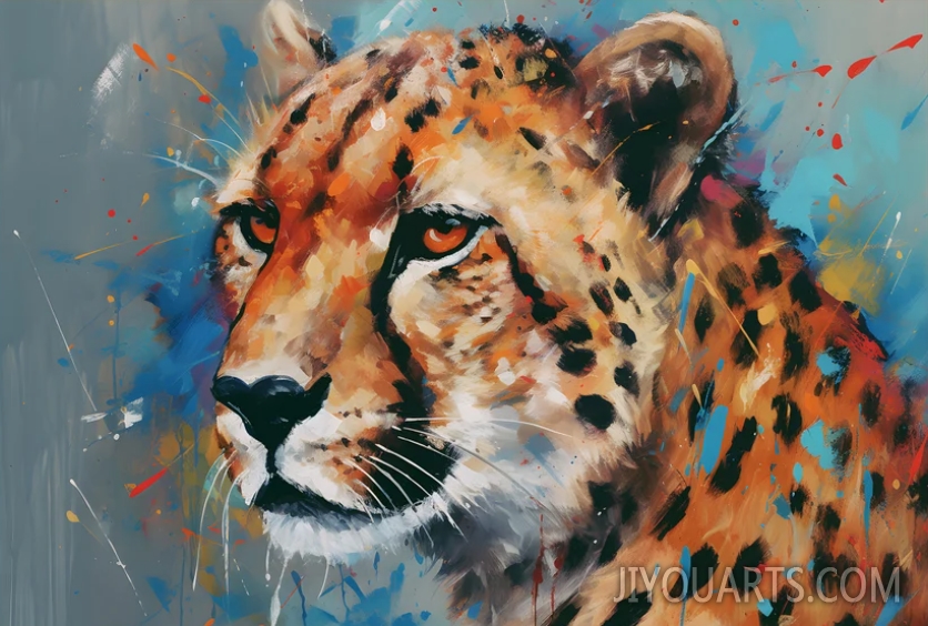 Cheetah Painting, Cheetah, Wall Decor, Cheetah Wall Decor, Colorful Cheetah Wall Art