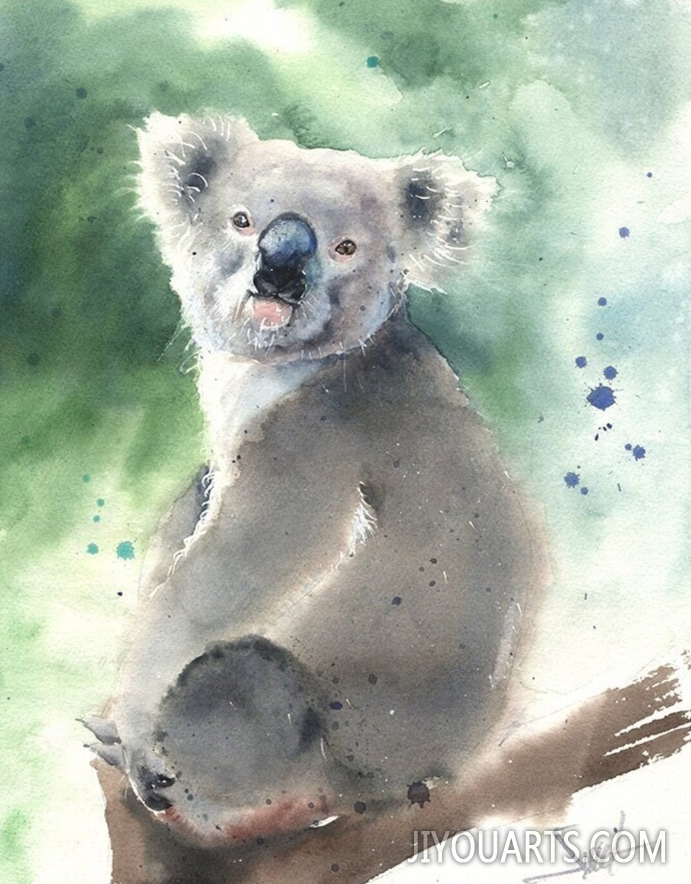 Koala Bear Art Print Watercolor Painting