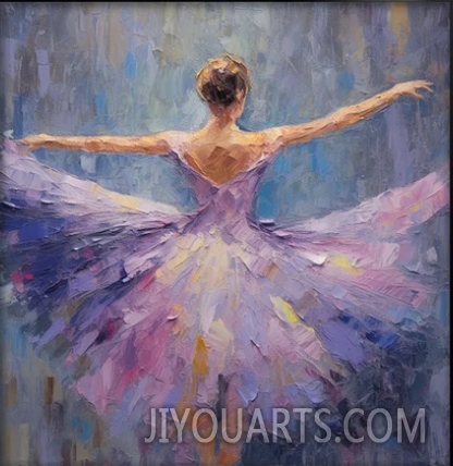 Ballerina fine art Dancer oil painting on Canvas Ballerina girl is like bride in a wedding dress Original female Ballet Artist Oil painting