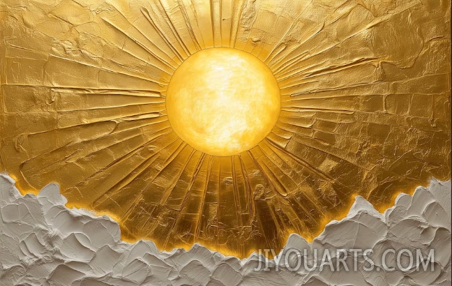 Sun, Sun Wall Art, Sun Print, Sun Poster, Sun Painting, Sun Art Print, Abstract Sun, Gold, Modern Wall Art