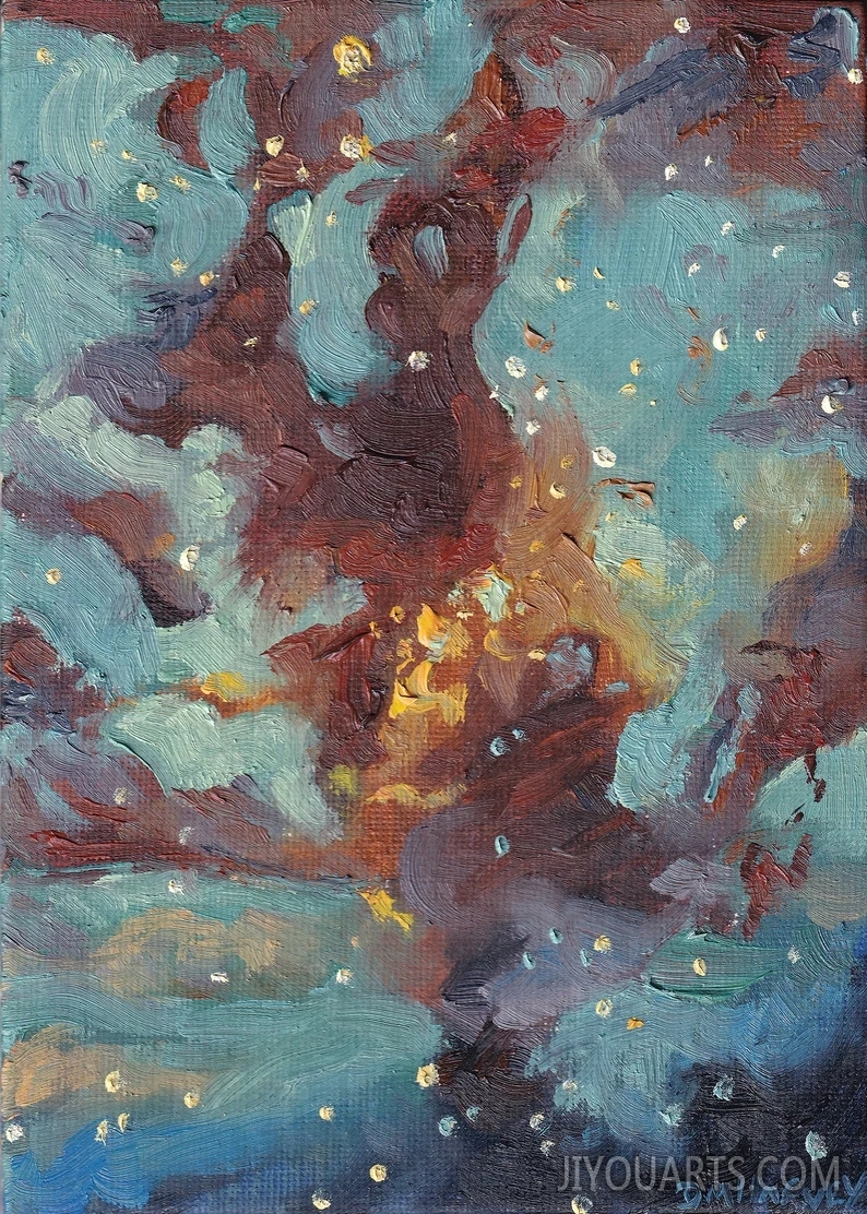 Flame Nebula   Oil Painting