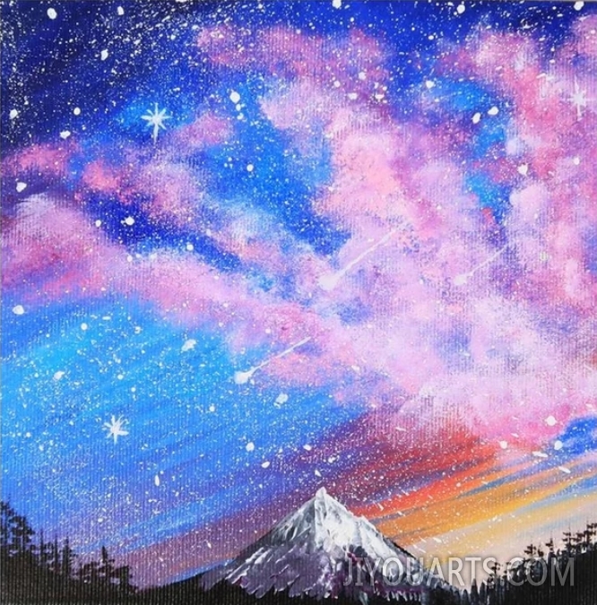 Milky Way painting on canvas Galaxy Acrylic Painting Galaxy Wall Art Space painting Night Sky Wall Art Stars Home Decor