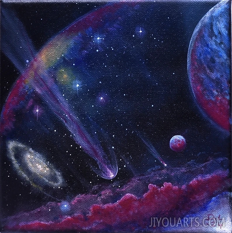 Original painting ，Universe on canvas , Space art wall decoration