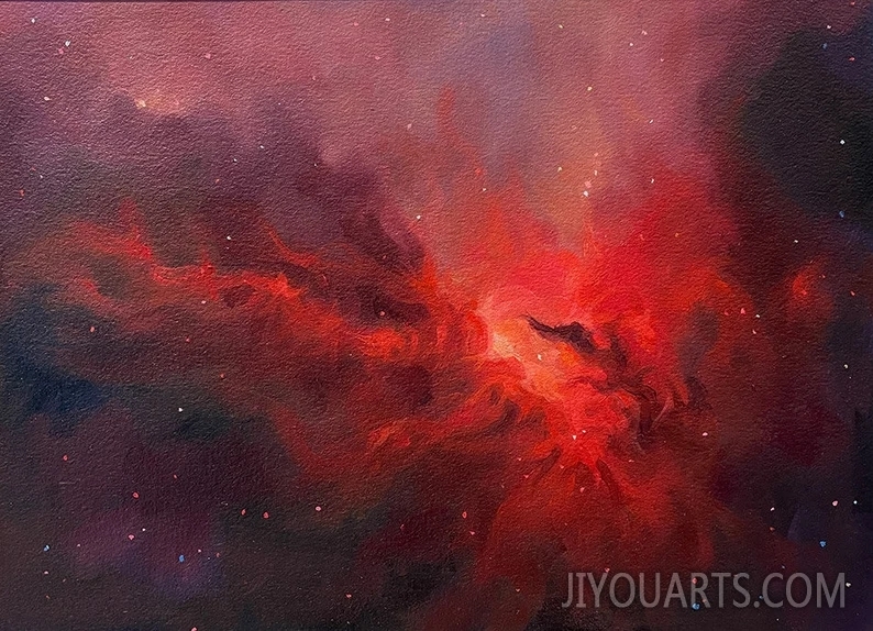 TRANSITS  Space Art, Galaxy, Nebula, Stars, Framed original Oil Painting